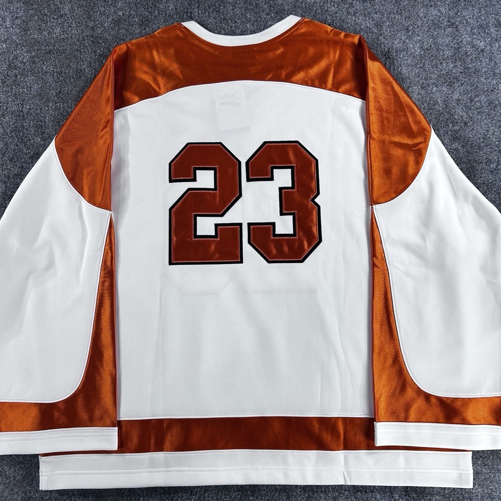 Jordan Mens Brooklyn Collegiate Hockey Jersey Size XL White Orange HV0109 133 - Picture 6 of 12